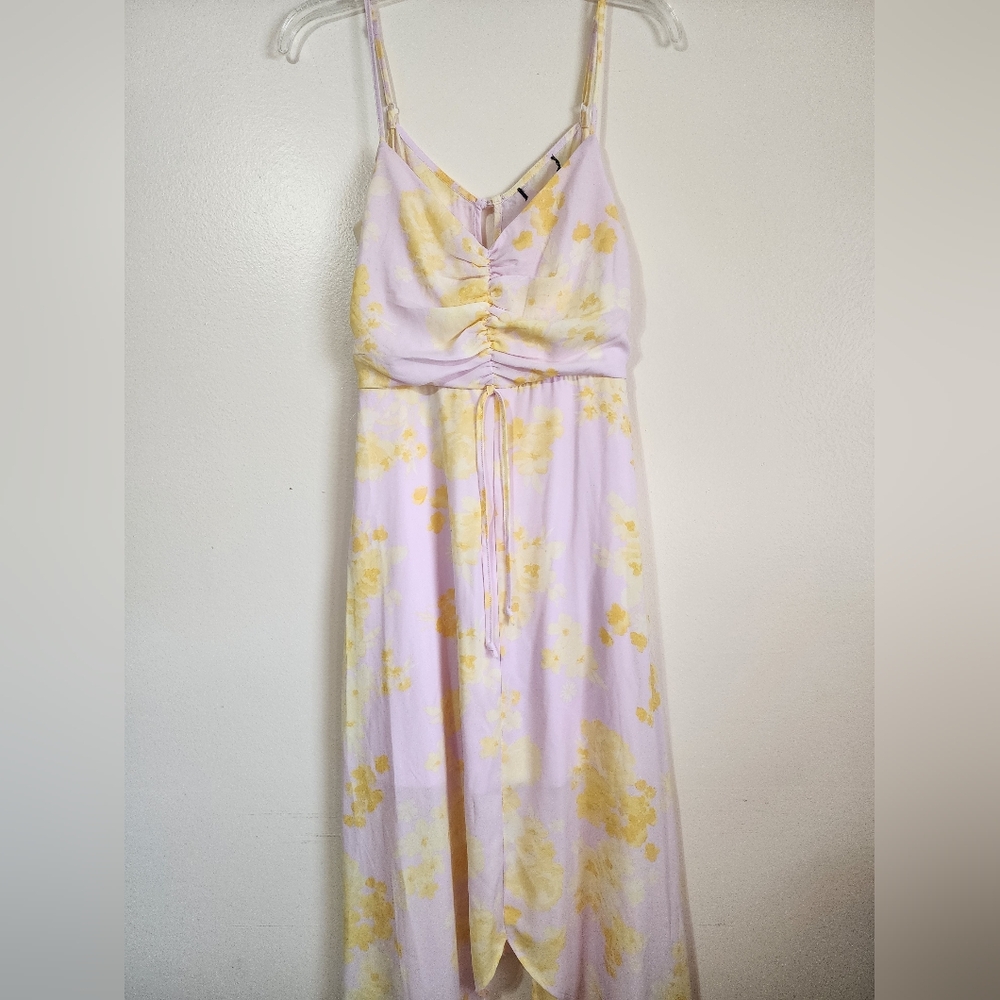 Floral Maxi Dress with Yellow Accents